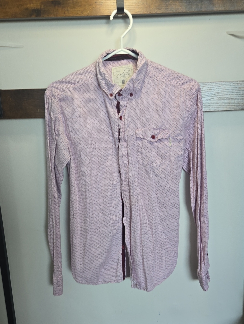 Slim Fit Light Pink Micro-Pattern Dress Shirt - Button Down